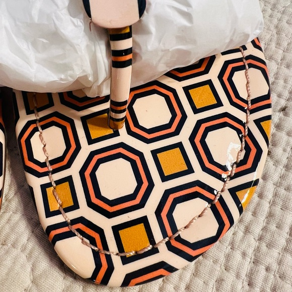 NWB Ballet Pink Octagon square printed patent leather Tory Burch Miller 9.5 - Picture 3 of 7